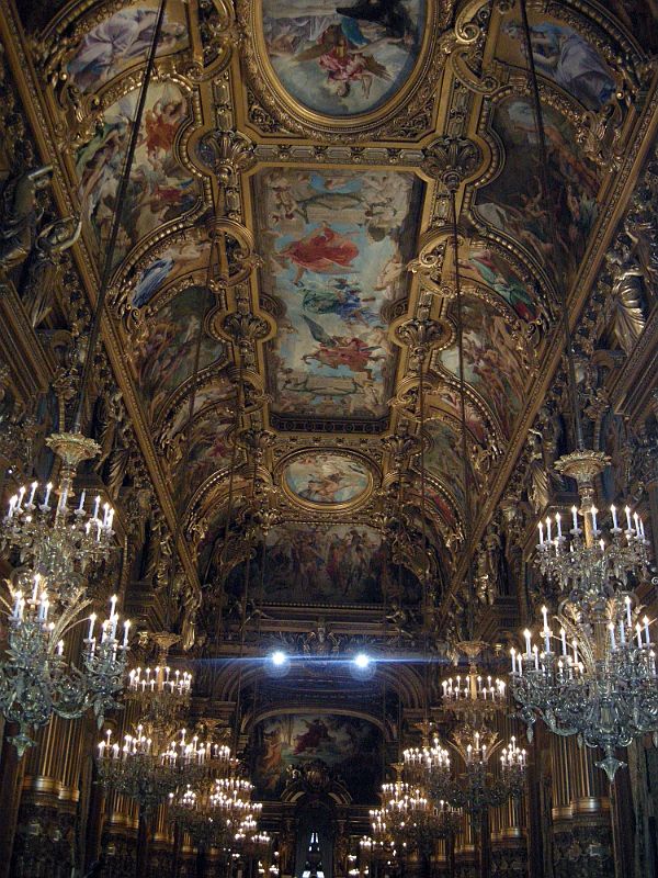 Paris Opera 11 The Grand Foyer Chandeliers and Painted Ceiling 